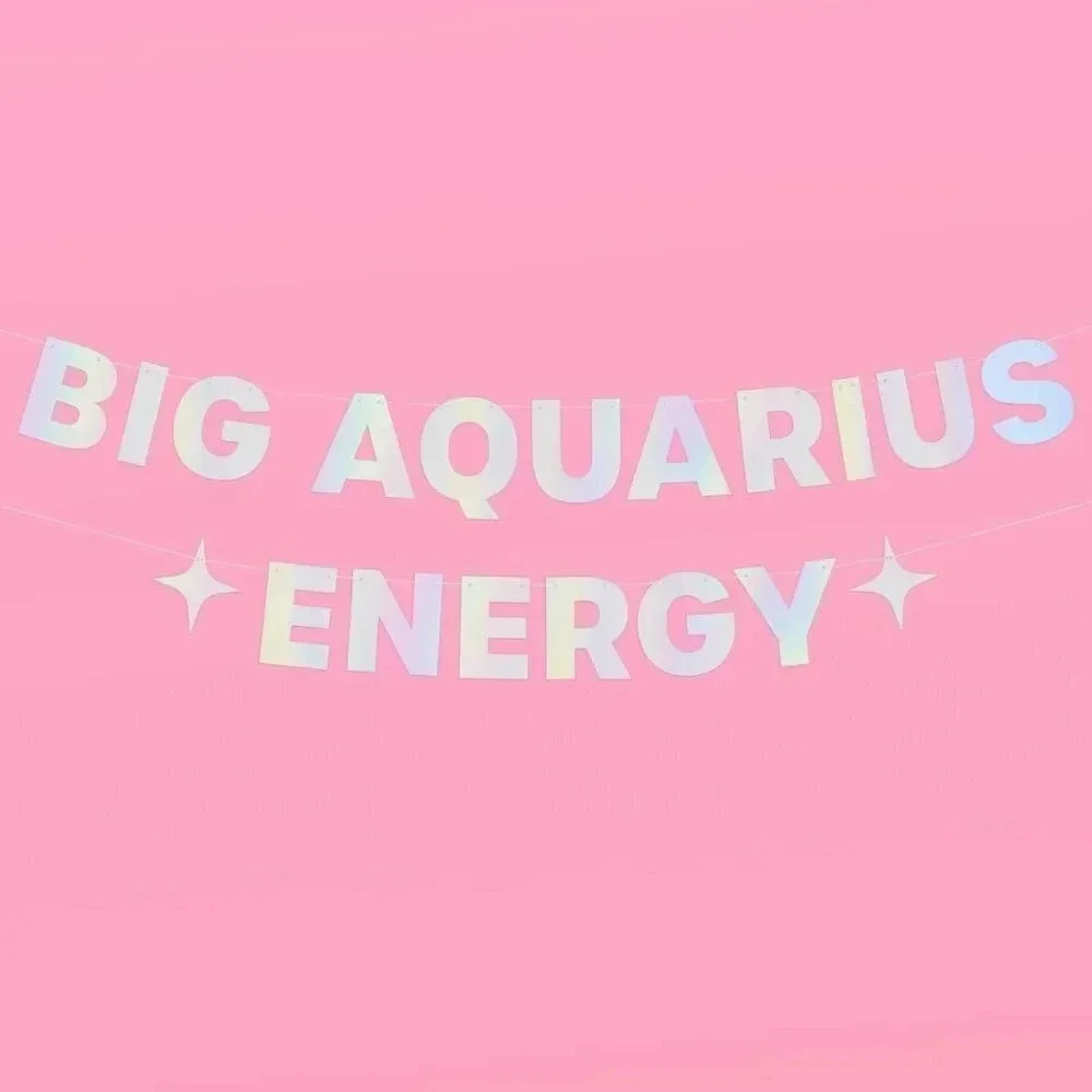 xo, Fetti Big Aquarius Energy Birthday Party Iridescent Foil Banner - 5 Ft. | Zo
